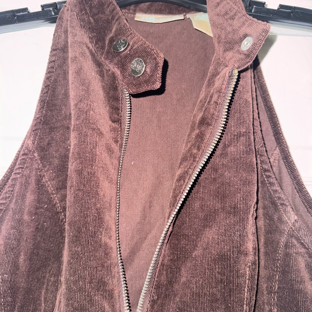 Jennifer Lopez Brown Corduroy Vest with Silver Buttons